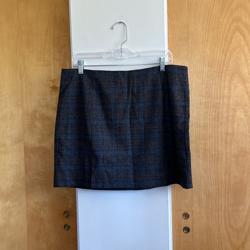 Madewell wool mini plaid skirt